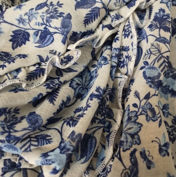 Super Natural by Secret Mission Chiffon smocked floral boho greenport dress - Picture 13 of 13